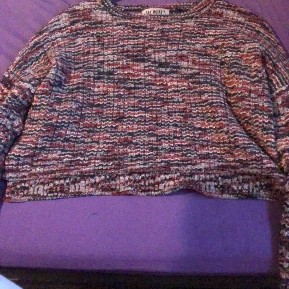 Cropped knit sweater